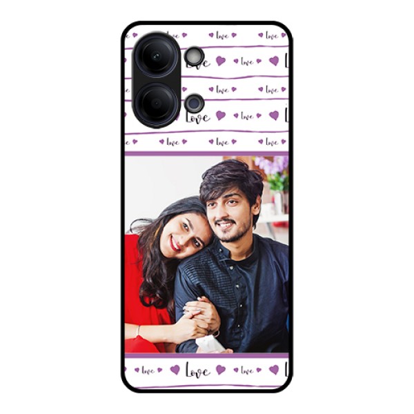 Vivo Y21 5G Custom Glass Phone Case - Couples Heart Design