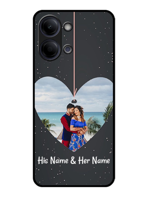 Custom Vivo Y21 5G Custom Glass Phone Case - Hanging Heart Design