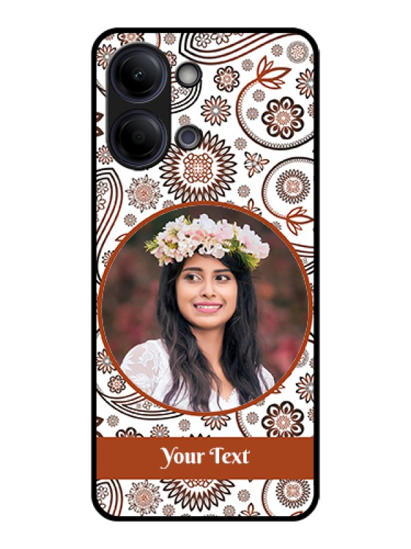 Custom Vivo Y21 5G Custom Glass Phone Case - Abstract Flower Design