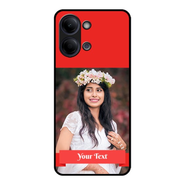 Vivo Y21 5G Custom Glass Phone Case - Simple Red Color Design
