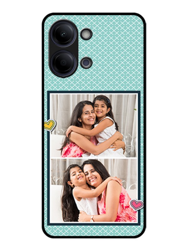 Custom Vivo Y21 5G Custom Glass Phone Case - 2 Image Holder With Pattern Design