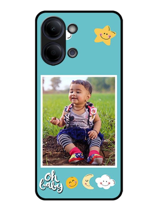 Custom Vivo Y21 5G Custom Glass Phone Case - Smiley Kids Stars Design