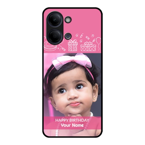 Vivo Y21 5G Custom Glass Phone Case - With Birthday Line Art Design Vivo Y21 5G Custom Glass Phone Case - With Birthday Line Art Design