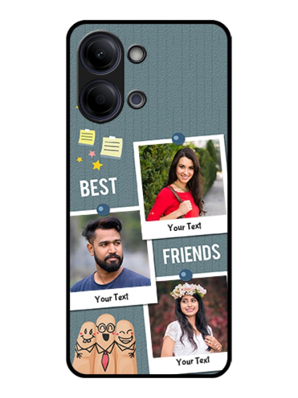 Custom Vivo Y21 5G Custom Glass Phone Case - Sticky Frames And Friendship Design