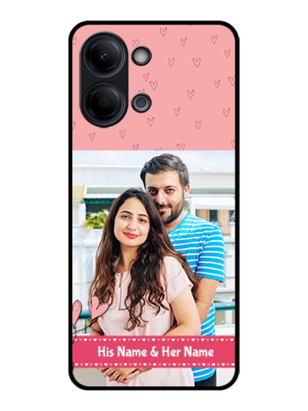 Custom Vivo Y21 5G Custom Glass Phone Case - Love Design Peach Color