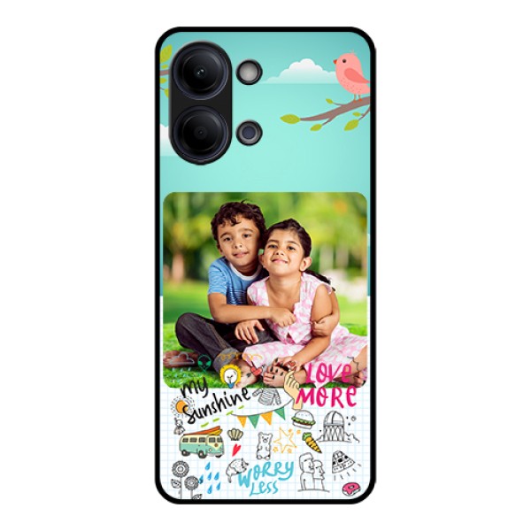 Vivo Y21 5G Custom Glass Phone Case - Doodle Love Design
