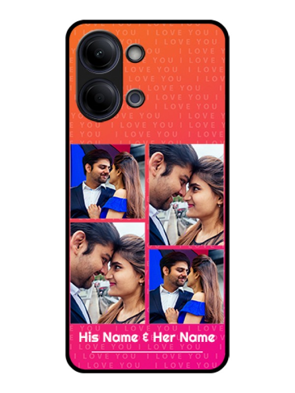 Custom Vivo Y21 5G Custom Glass Phone Case - I Love You Pink Design