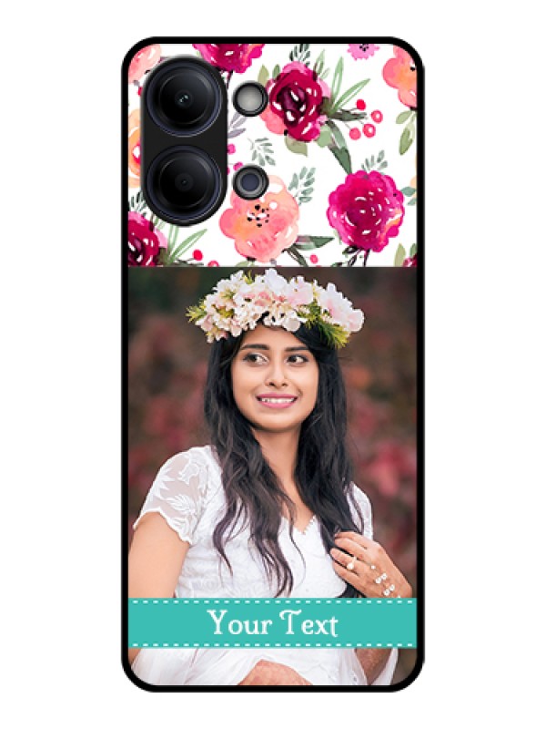 Custom Vivo Y21 5G Custom Glass Phone Case - Water Colors Floral Design