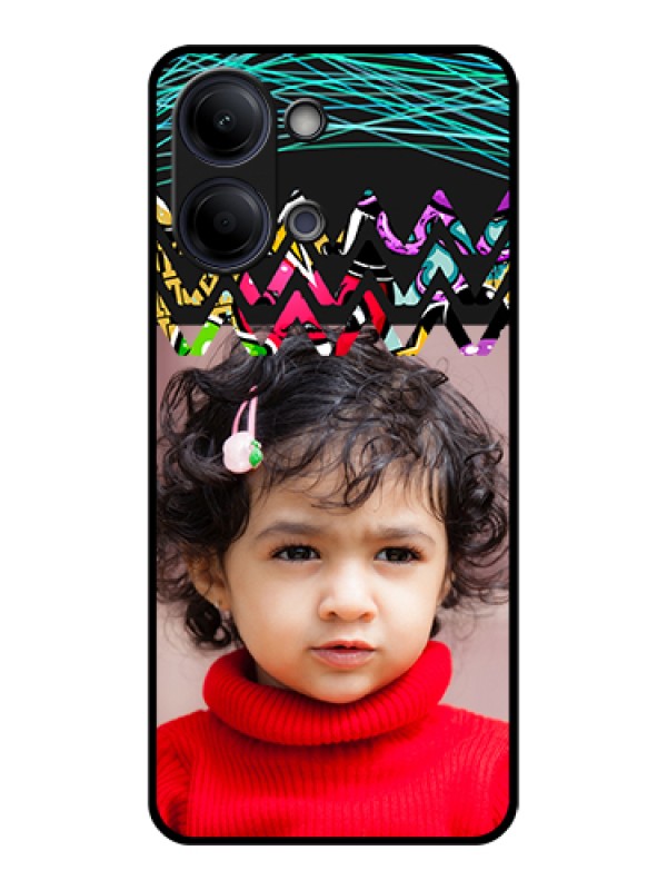 Custom Vivo Y21 5G Custom Glass Phone Case - Neon Abstract Design
