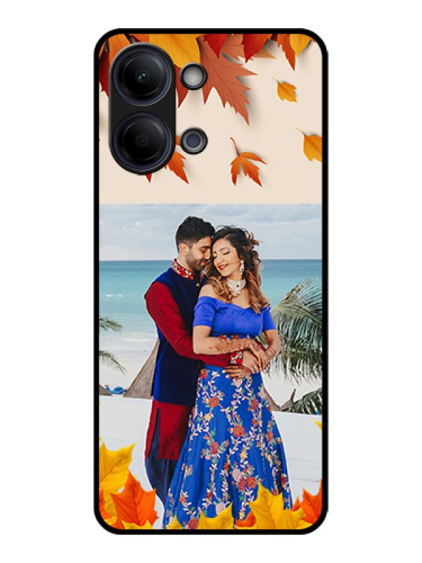 Custom Vivo Y21 5G Custom Glass Phone Case - Autumn Maple Leaves Design