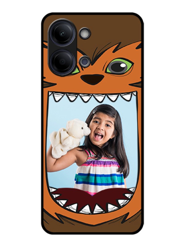 Custom Vivo Y21 5G Custom Glass Phone Case - Owl Monster Back Case Design