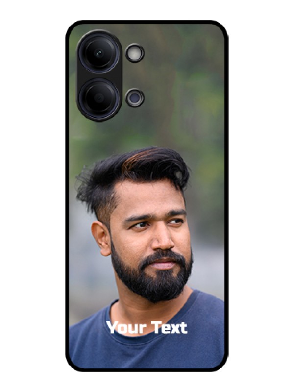 Custom Vivo Y21 5G Custom Glass Phone Case - Photo With Text Design