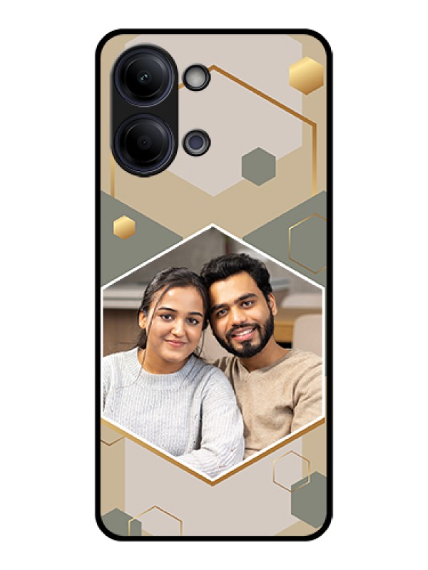 Custom Vivo Y21 5G Custom Glass Phone Case - Stylish Hexagon Pattern Design