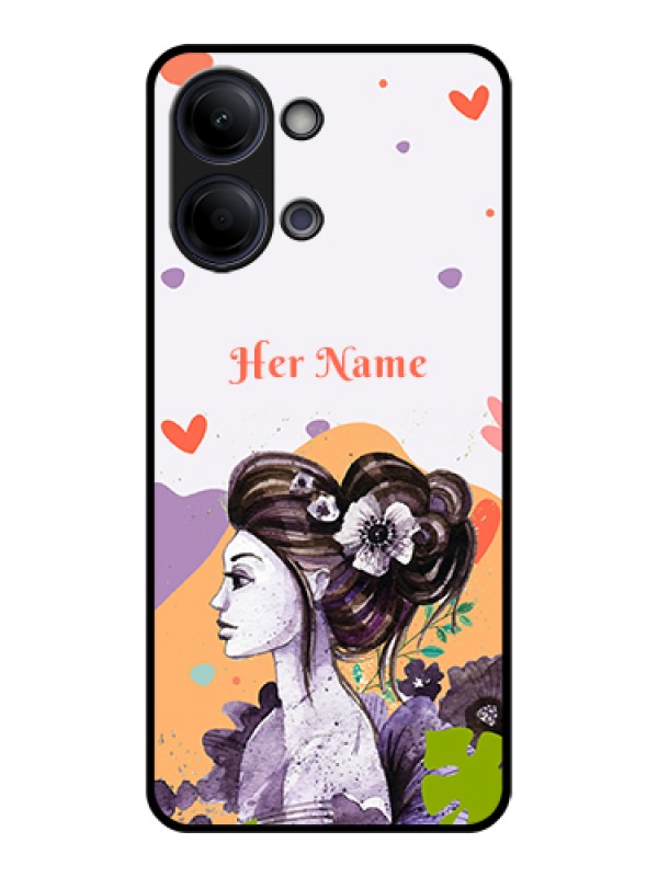 Custom Vivo Y21 5G Custom Glass Phone Case - Woman And Nature Design