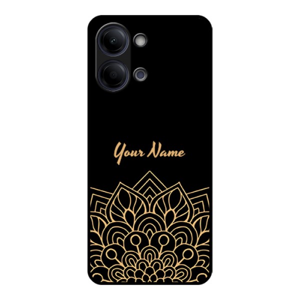 Vivo Y21 5G Custom Glass Phone Case - Golden Mandala Design