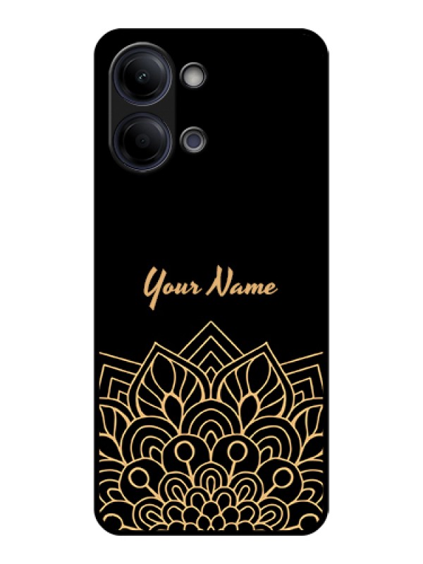 Custom Vivo Y21 5G Custom Glass Phone Case - Golden Mandala Design