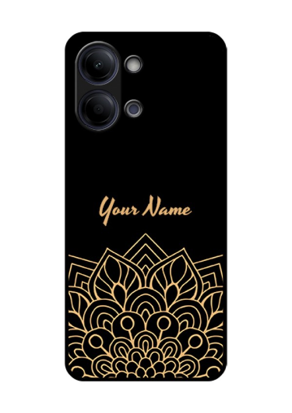 Vivo Y21 5G Custom Glass Phone Case - Golden Mandala Design