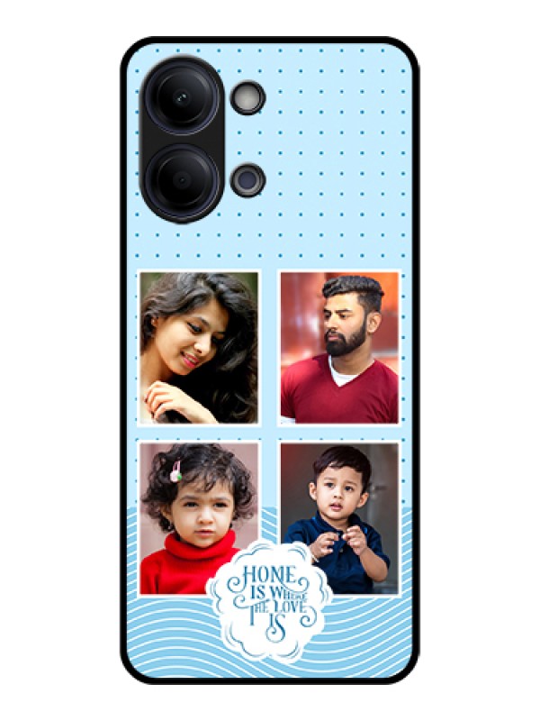 Custom Vivo Y21 5G Custom Glass Phone Case - Cute Love Quote With 4 Pic Upload Design