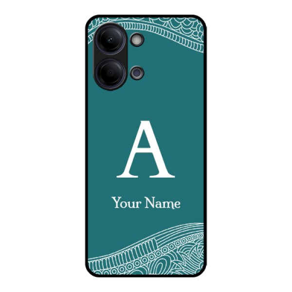 Vivo Y21 5G Custom Glass Phone Case - Line Art Pattern With Custom Name Design Vivo Y21 5G Custom Glass Phone Case - Line Art Pattern With Custom Name Design