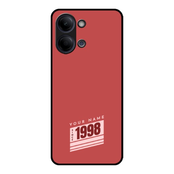Vivo Y21 5G Custom Glass Phone Case - Red Custom Year Of Birth Design Vivo Y21 5G Custom Glass Phone Case - Red Custom Year Of Birth Design