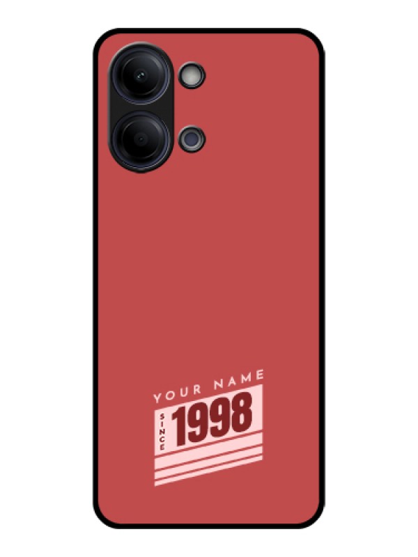 Custom Vivo Y21 5G Custom Glass Phone Case - Red Custom Year Of Birth Design