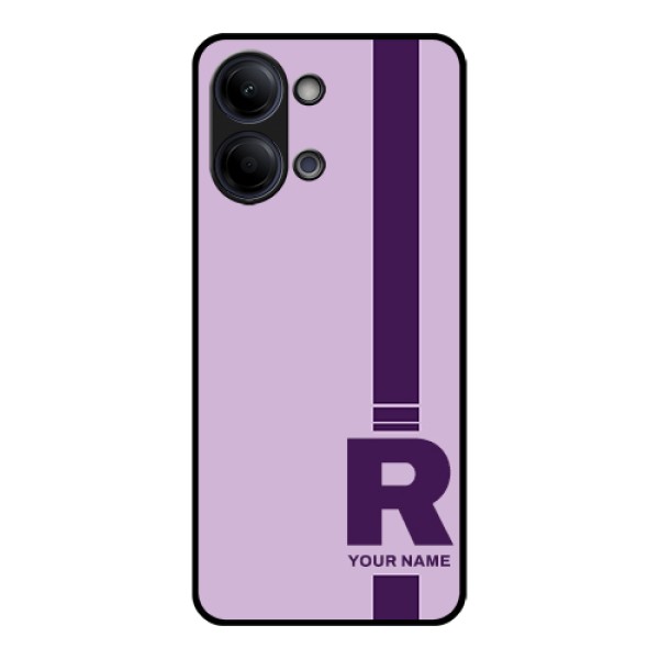 Vivo Y21 5G Custom Glass Phone Case - Simple Dual Tone Stripe With Name Design