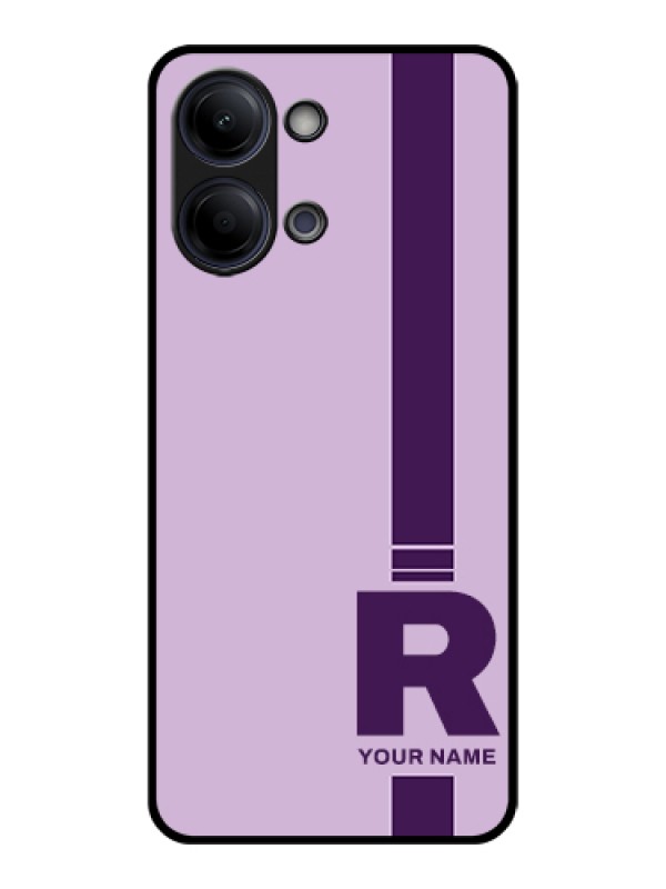 Custom Vivo Y21 5G Custom Glass Phone Case - Simple Dual Tone Stripe With Name Design