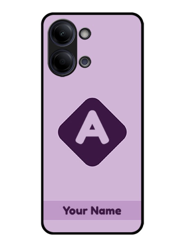 Custom Vivo Y21 5G Custom Glass Phone Case - Custom Letter In Curved Badge Design