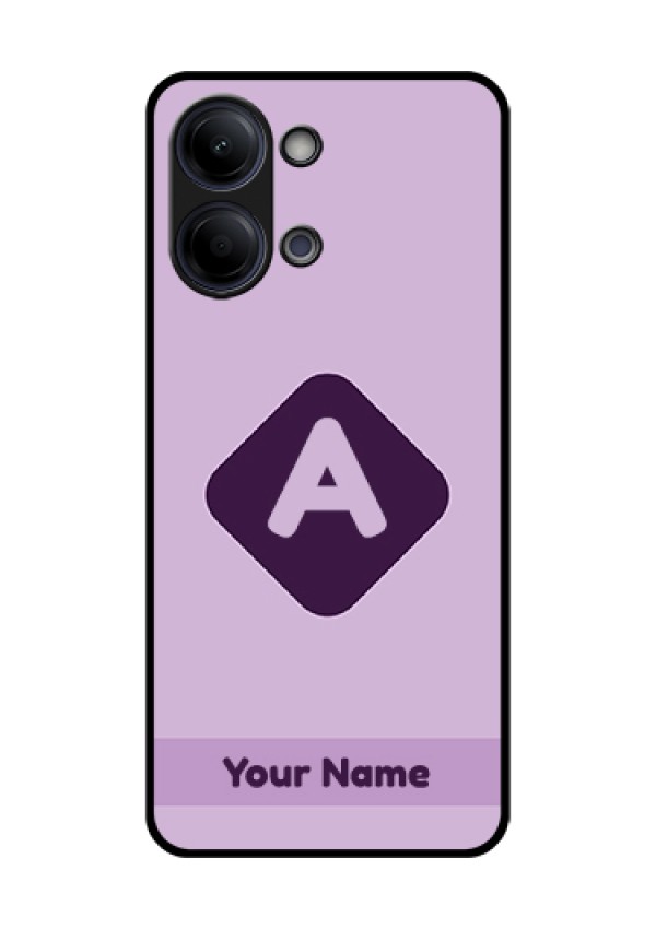 Vivo Y21 5G Custom Glass Phone Case - Custom Letter In Curved Badge Design