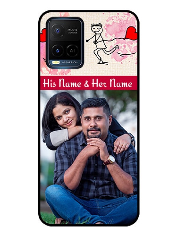 Custom Vivo Y21 Photo Printing on Glass Case - You and Me Case Design