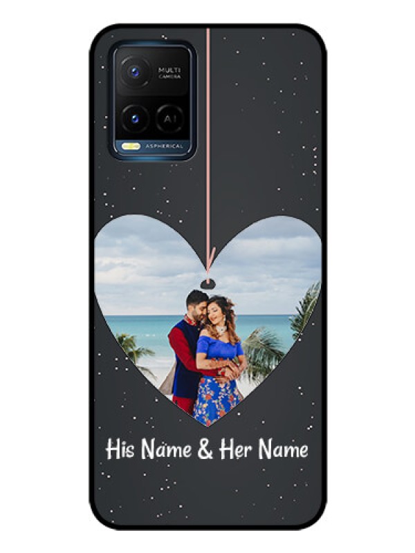 Custom Vivo Y21 Custom Glass Phone Case - Hanging Heart Design