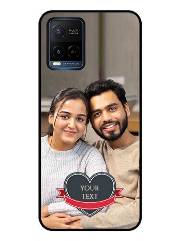 Custom Vivo Y21 Custom Glass Phone Case - Just Married Couple Design