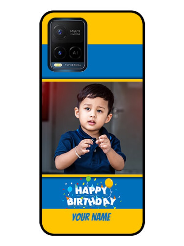 Custom Vivo Y21 Custom Glass Mobile Case - Birthday Wishes Design