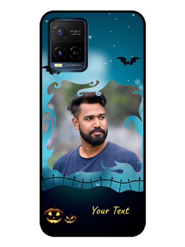 Custom Vivo Y21 Custom Glass Phone Case - Halloween frame design