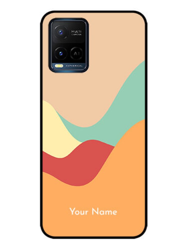 Custom Vivo Y21 Personalized Glass Phone Case - Ocean Waves Multi-colour Design