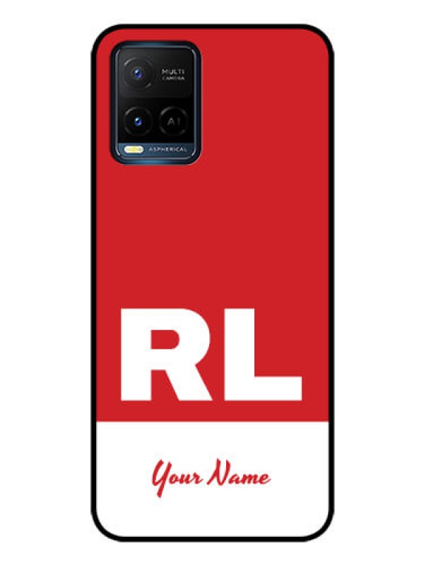 Custom Vivo Y21 Personalized Glass Phone Case - dual tone custom text Design