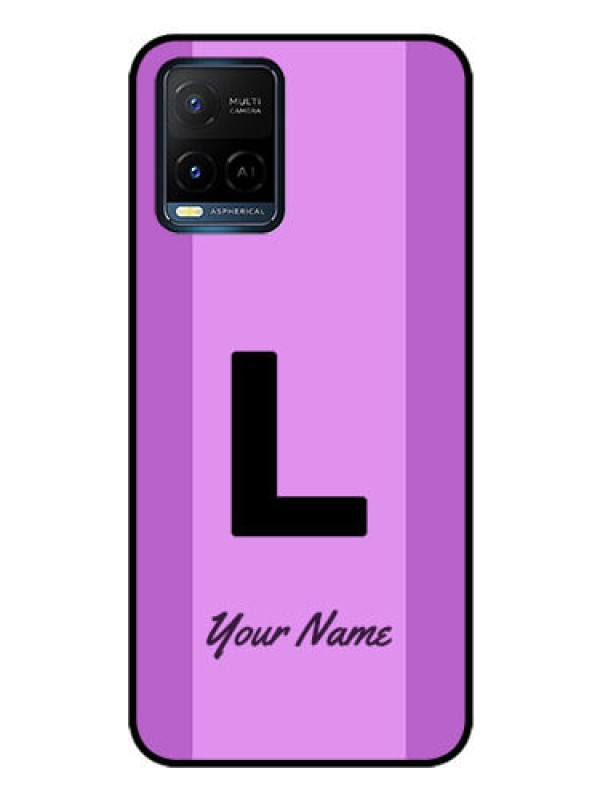 Custom Vivo Y21 Custom Glass Phone Case - Tricolor custom text Design