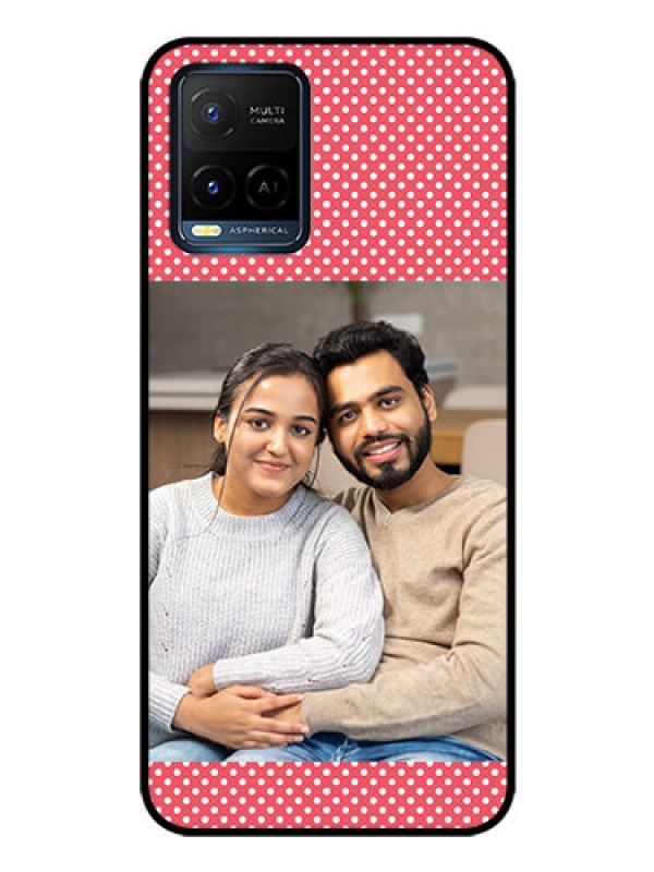 Custom Vivo Y21A Custom Glass Phone Case - White Dotted Design