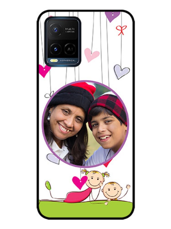 Custom Vivo Y21A Photo Printing on Glass Case - Cute Kids Phone Case Design