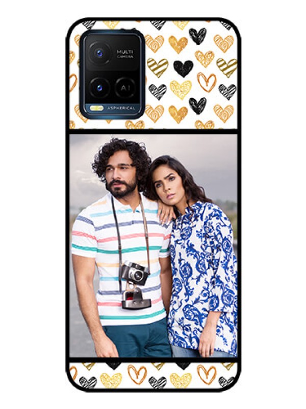 Custom Vivo Y21A Photo Printing on Glass Case - Love Symbol Design