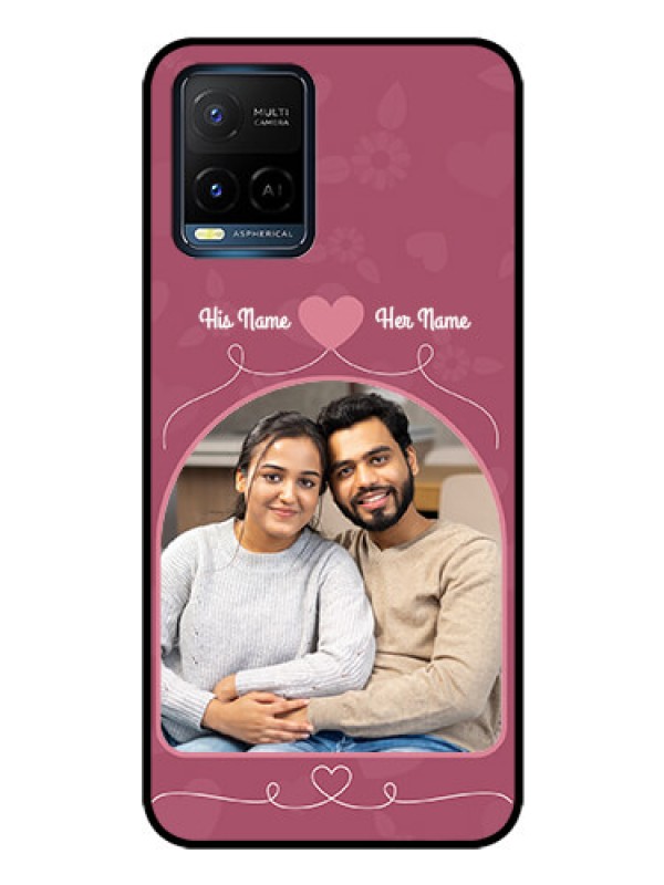 Custom Vivo Y21A Photo Printing on Glass Case - Love Floral Design