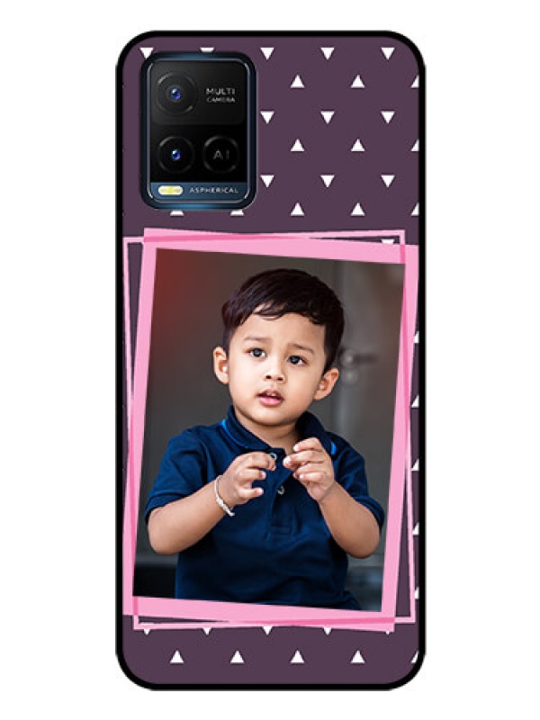Custom Vivo Y21A Custom Glass Mobile Case - Triangle Pattern Dotted Design