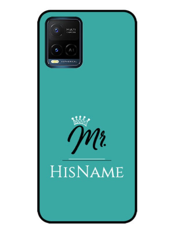 Custom Vivo Y21A Custom Glass Phone Case Mr with Name