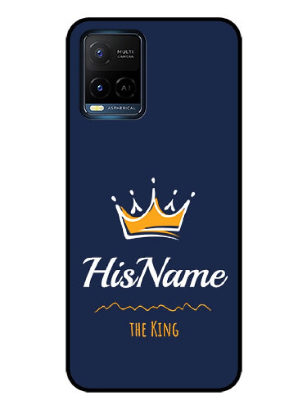 Custom Vivo Y21A Glass Phone Case King with Name