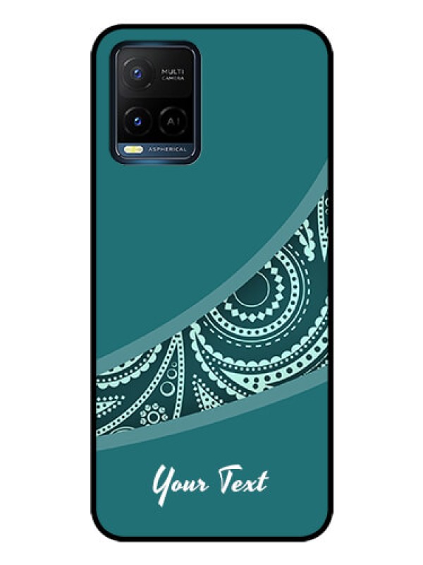 Custom Vivo Y21A Photo Printing on Glass Case - semi visible floral Design