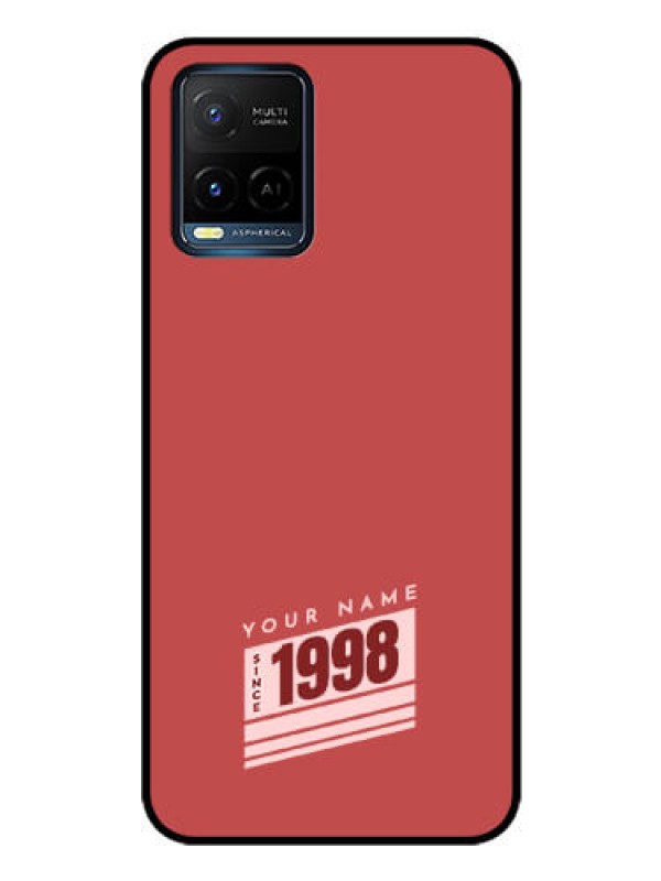 Custom Vivo Y21A Custom Glass Phone Case - Red custom year of birth Design
