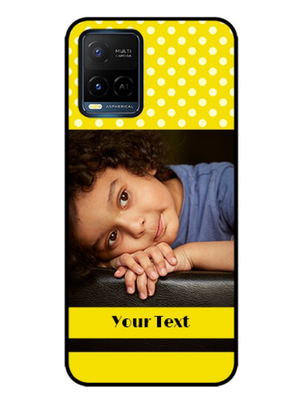 Custom Vivo Y21e Custom Glass Phone Case - Bright Yellow Case Design