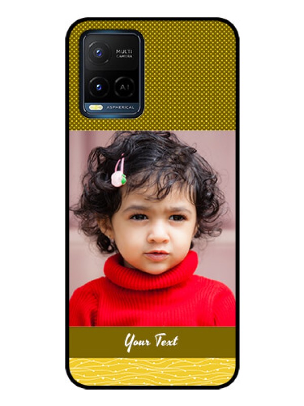 Custom Vivo Y21e Custom Glass Phone Case - Simple Green Color Design