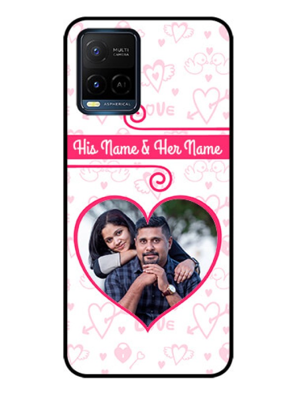 Custom Vivo Y21e Personalized Glass Phone Case - Heart Shape Love Design