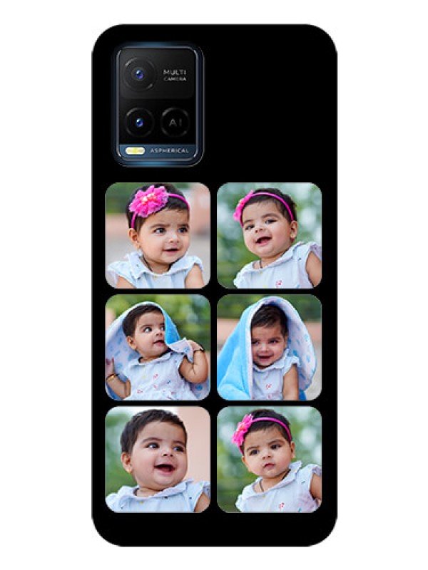 Custom Vivo Y21e Photo Printing on Glass Case - Multiple Pictures Design